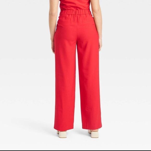 a new day Red Wide Leg Pants High-Waisted - Picture 3 of 11